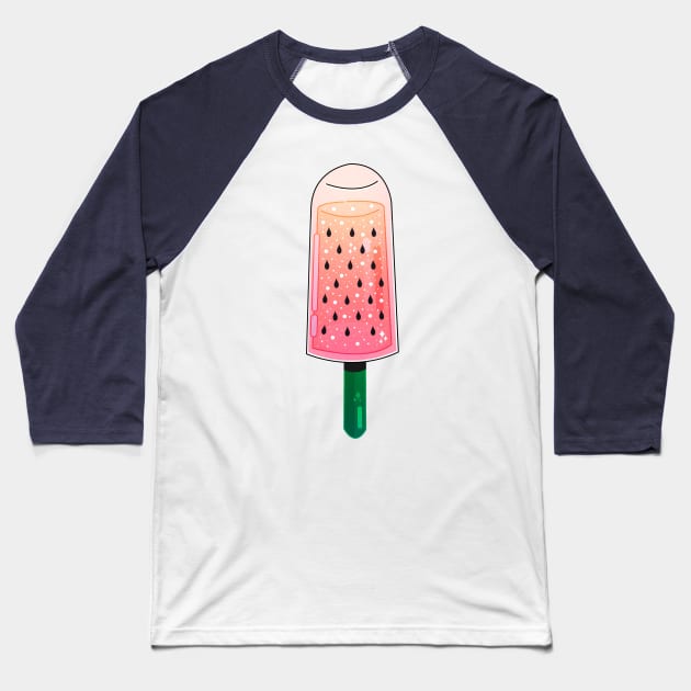 Watermelon Ice Cream Baseball T-Shirt by theladyernestember